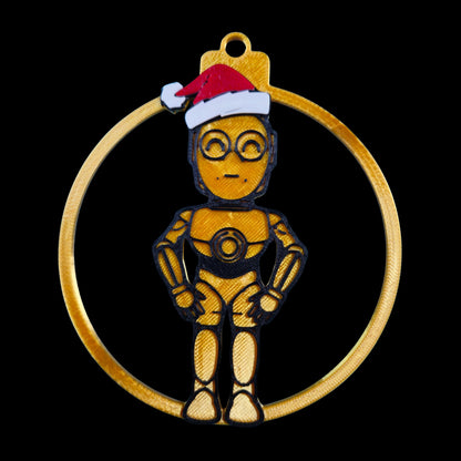 Golden Protocol Droid Christmas Ornament | 3D Printed Galaxy Robot Tree Decor