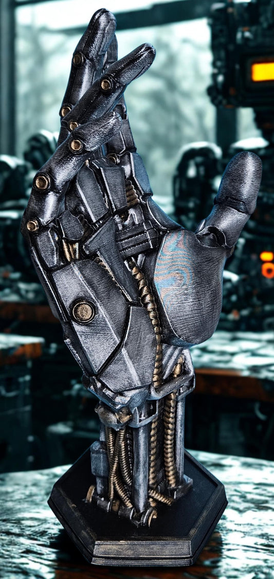 3D Printed Robot Hand Controller Holder: Sci-Fi Gamer Desk Display