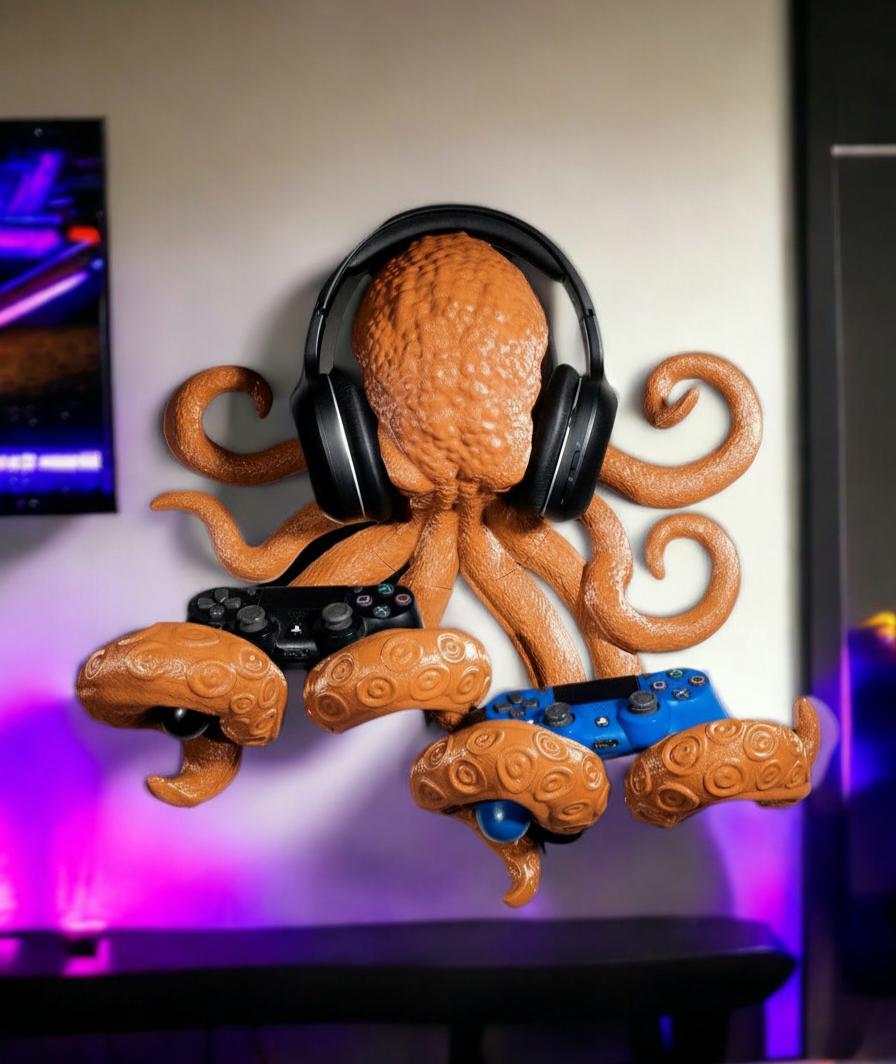 Octopus Headphone & Controller Holder: 3D Printed Gamer Decor