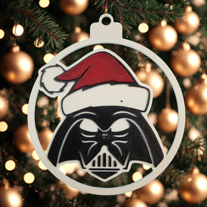 Dark Lord Helmet Christmas Ornament – 2 Styles | Galactic Villain Tree Decor