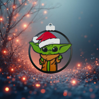 3D Printed Galaxy Sprout Christmas Ornament | Green Alien Tree Decor (3 Variants)