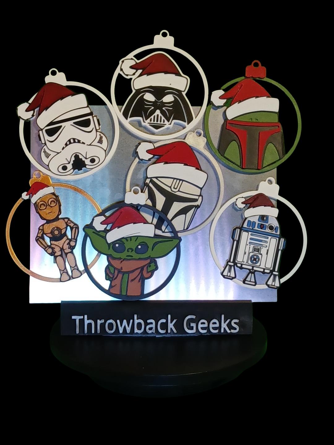 Galactic Holiday Ornament Set (7 Piece) | 3D Printed Sci-Fi Christmas Tree Decor