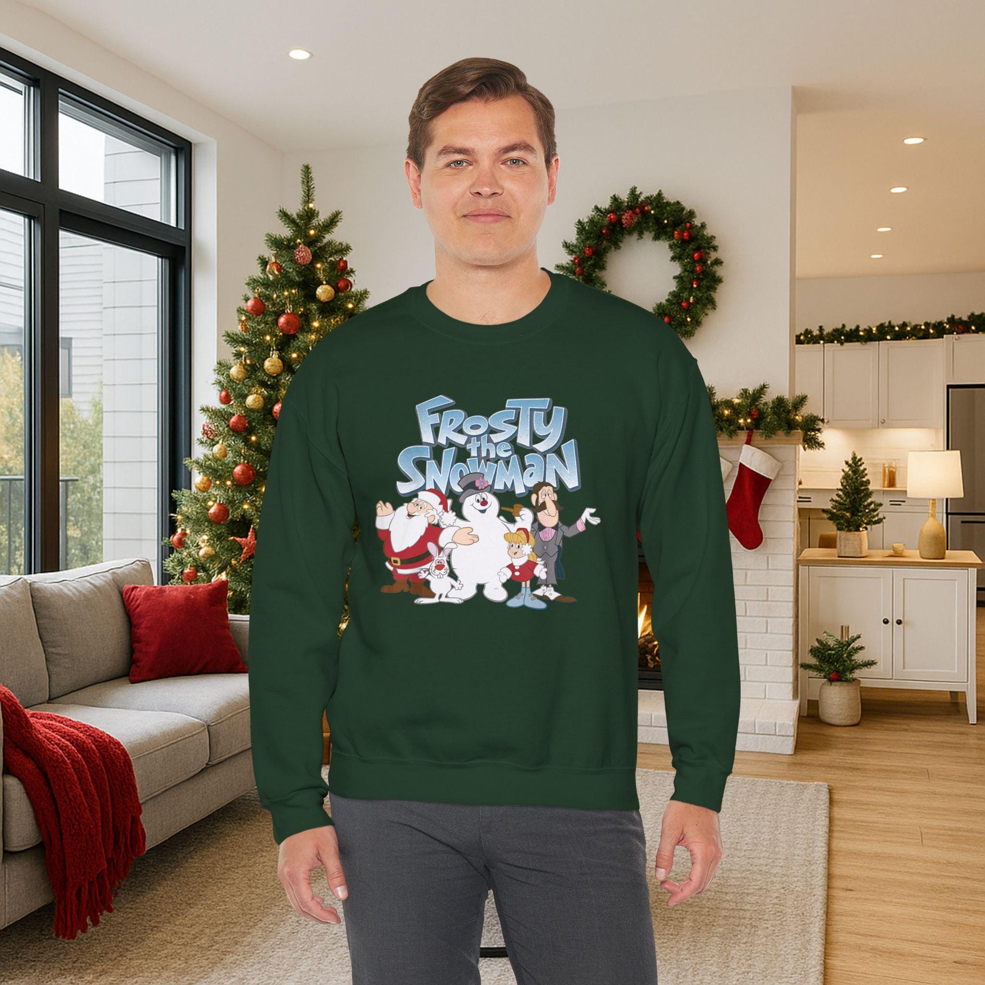 Frosty the Snowman Crewneck Sweatshirt | Holiday Cartoon Snowman Characters