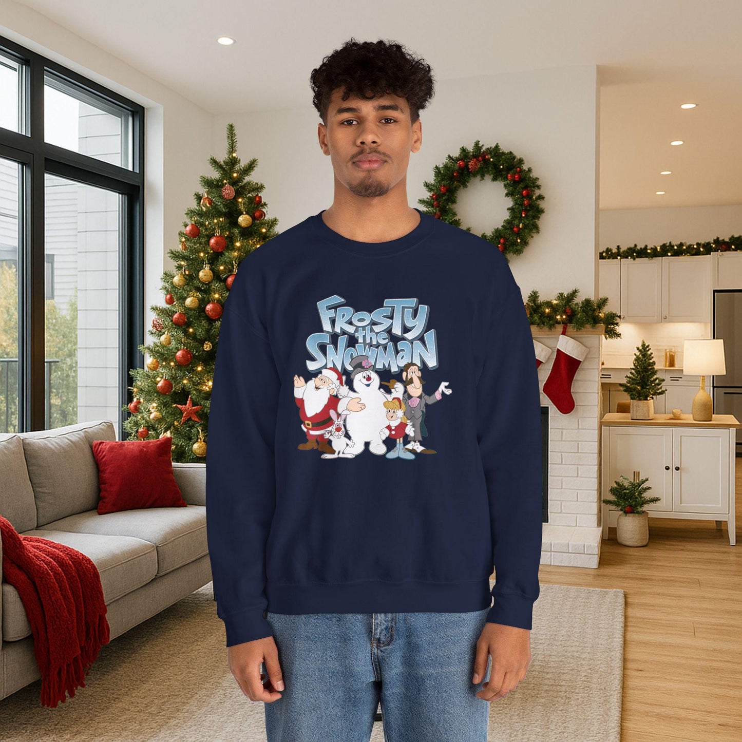 Frosty the Snowman Crewneck Sweatshirt | Holiday Cartoon Snowman Characters