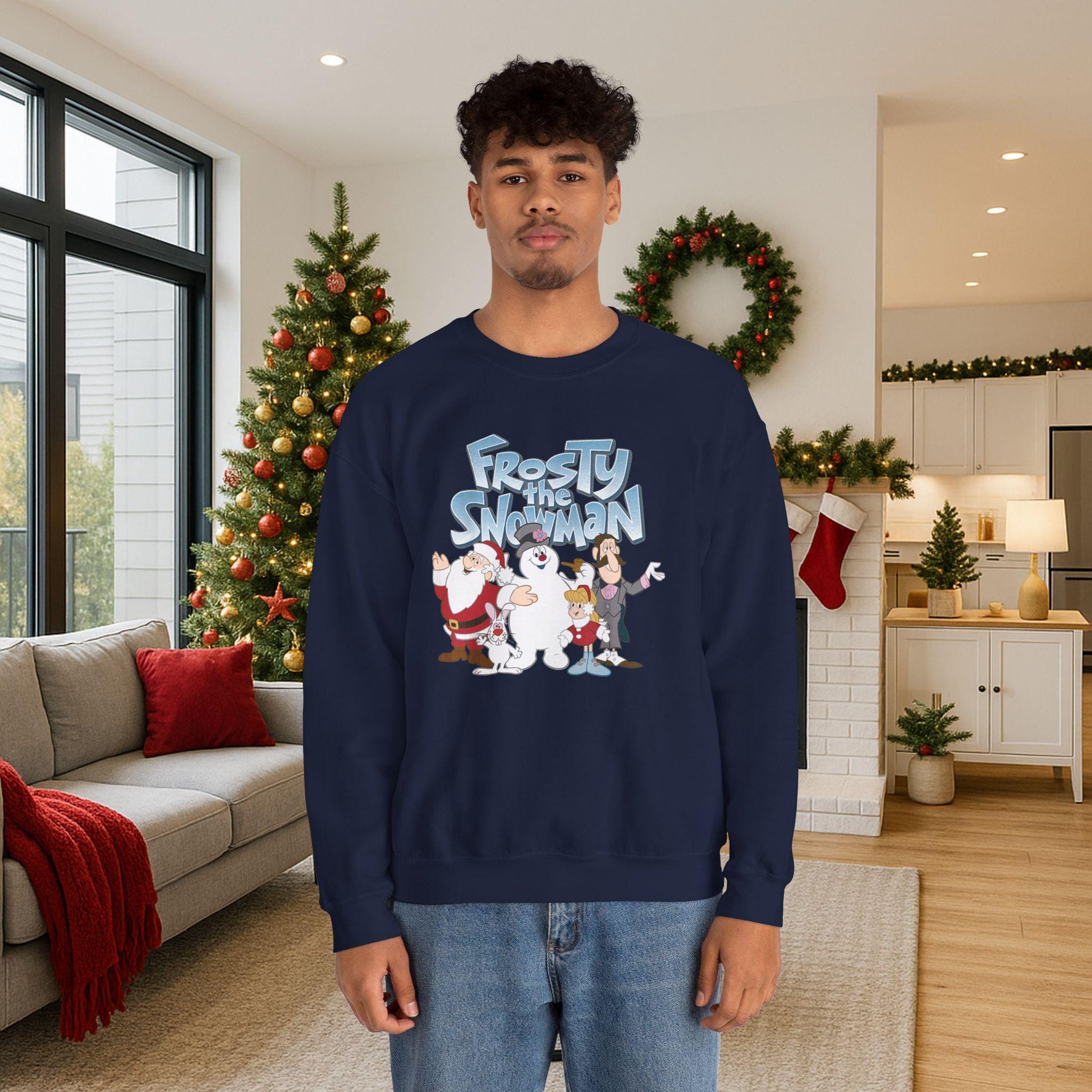 Frosty the Snowman Crewneck Sweatshirt | Holiday Cartoon Snowman Characters