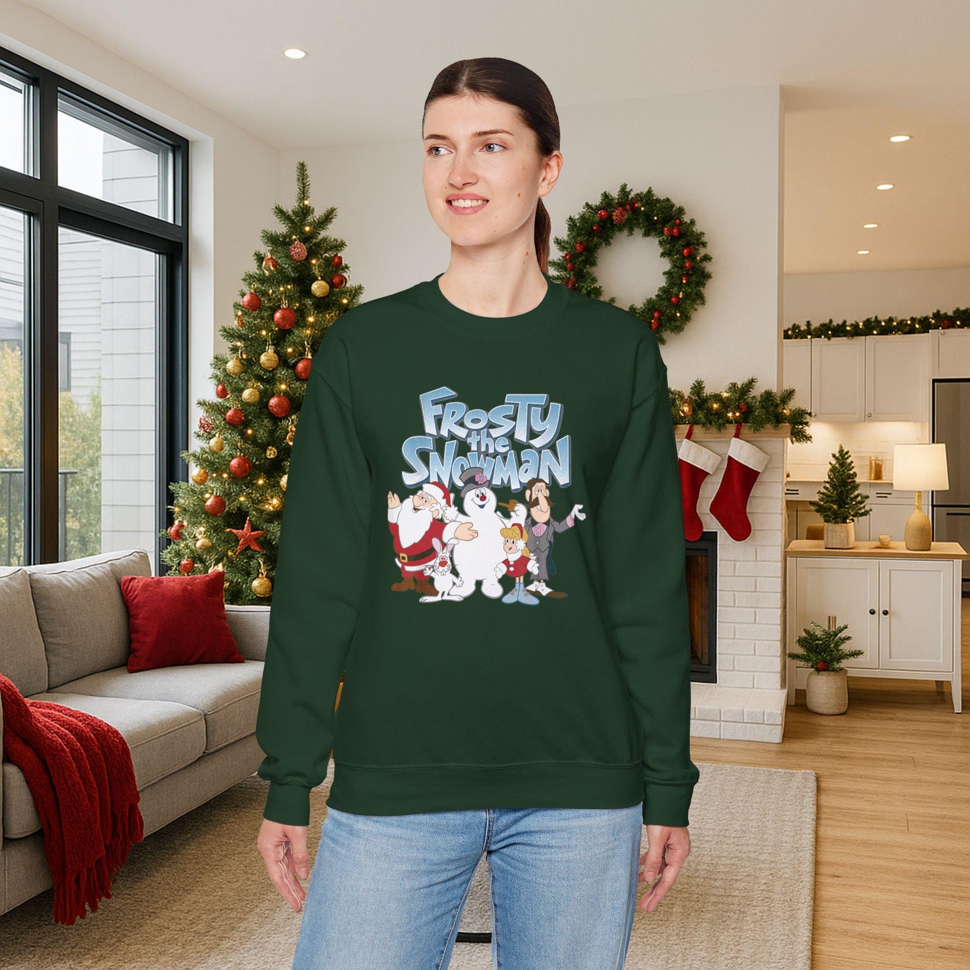 Frosty the Snowman Crewneck Sweatshirt | Holiday Cartoon Snowman Characters