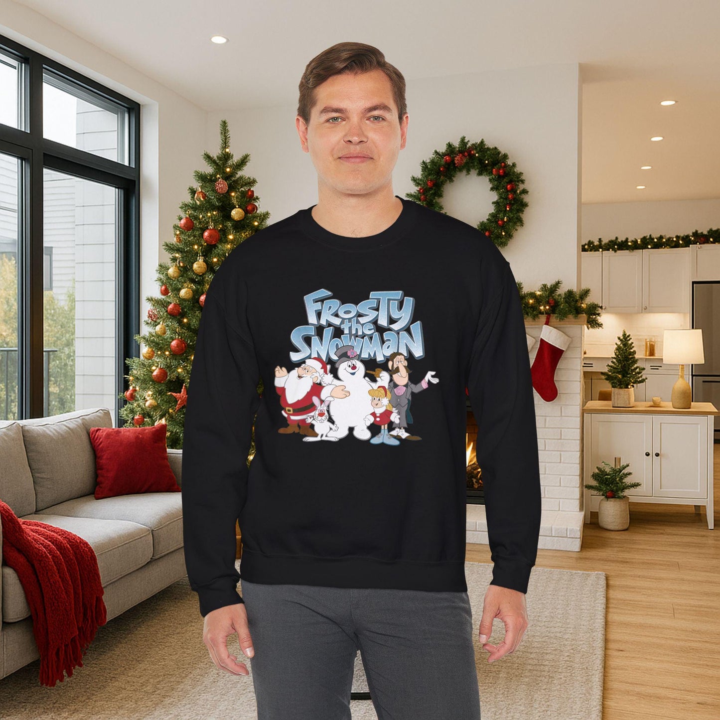 Frosty the Snowman Crewneck Sweatshirt | Holiday Cartoon Snowman Characters