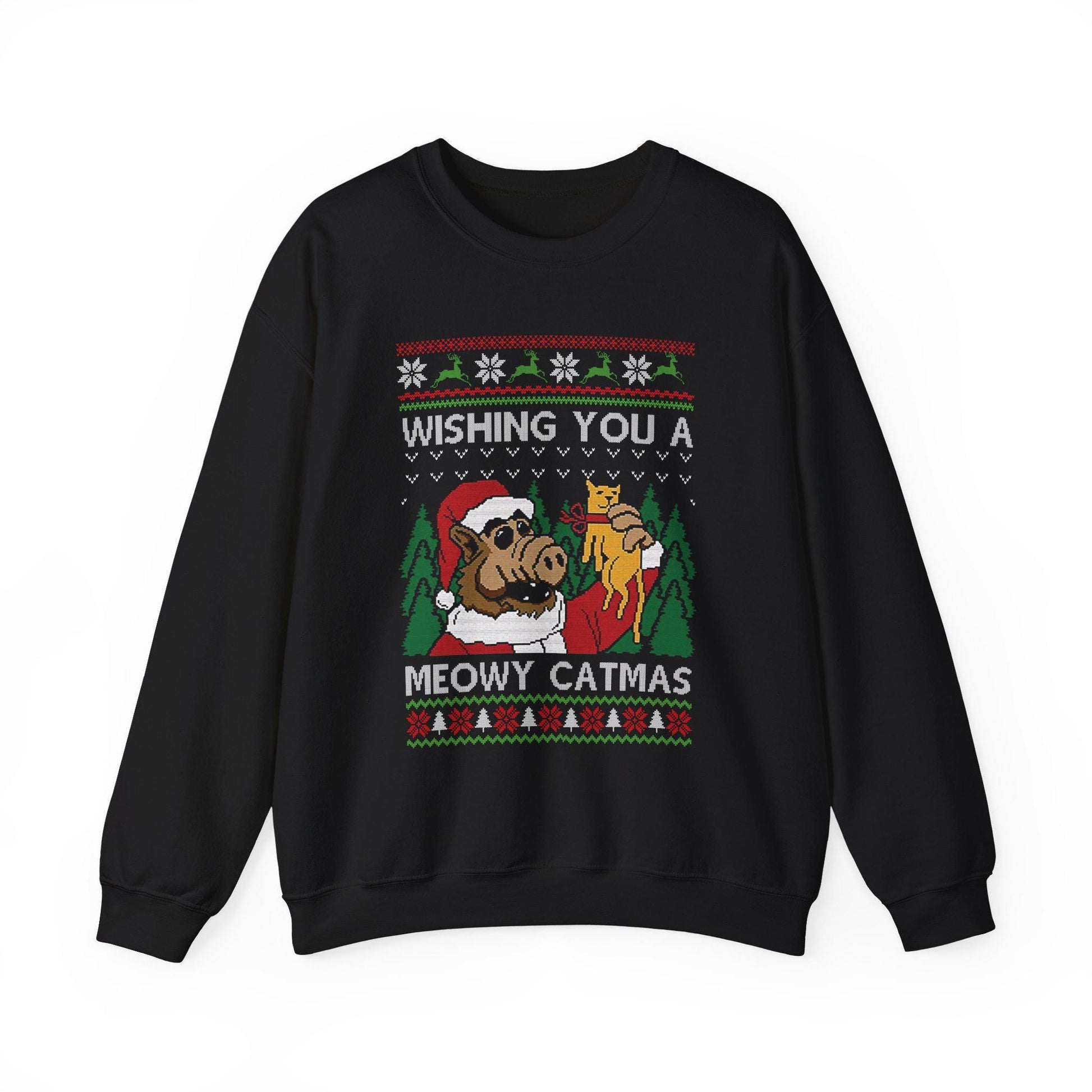 ALF Meowy Catmas Ugly Christmas Sweatshirt | 80s Sitcom Sweater