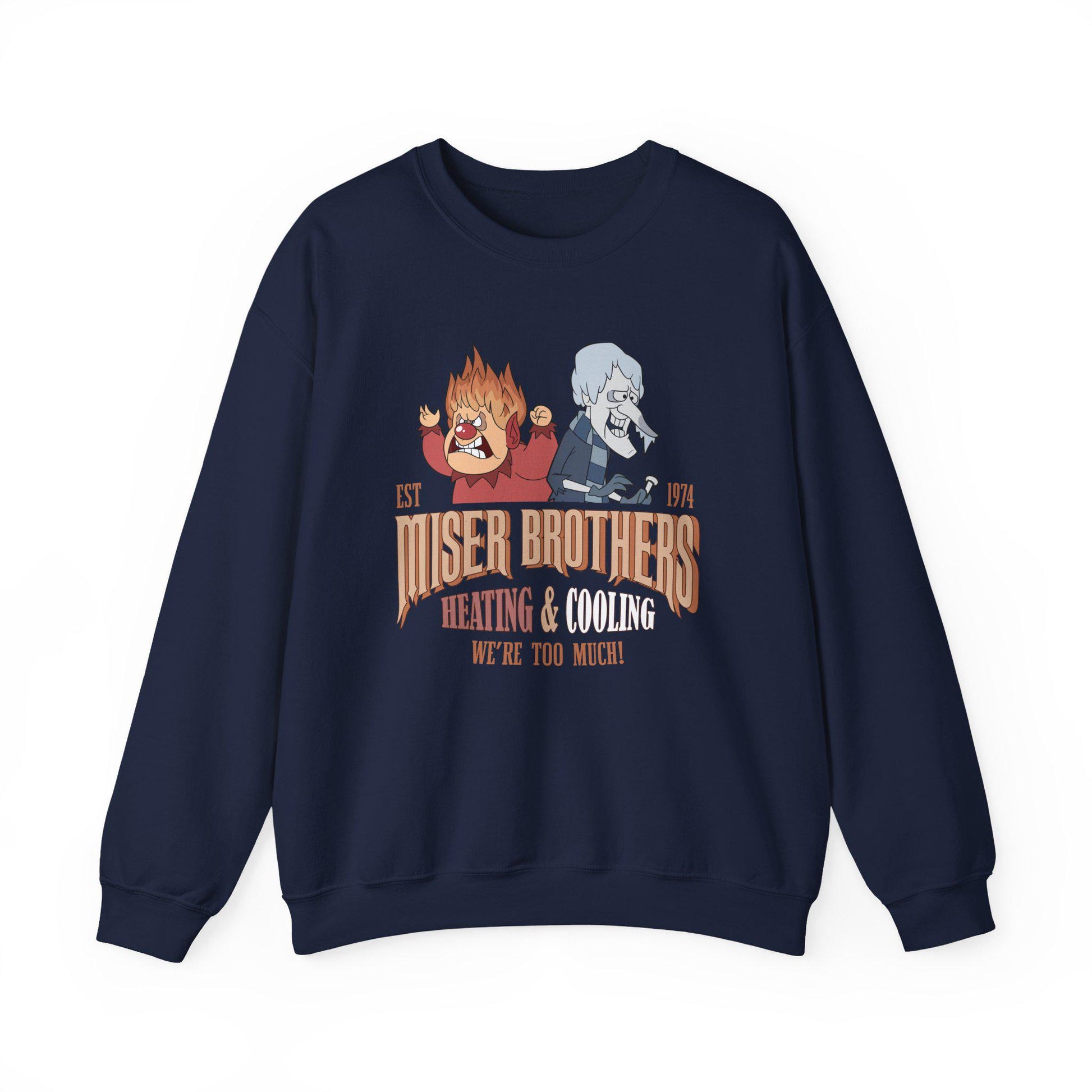 Miser Brothers Heating & Cooling Sweatshirt | Retro Christmas Crewneck
