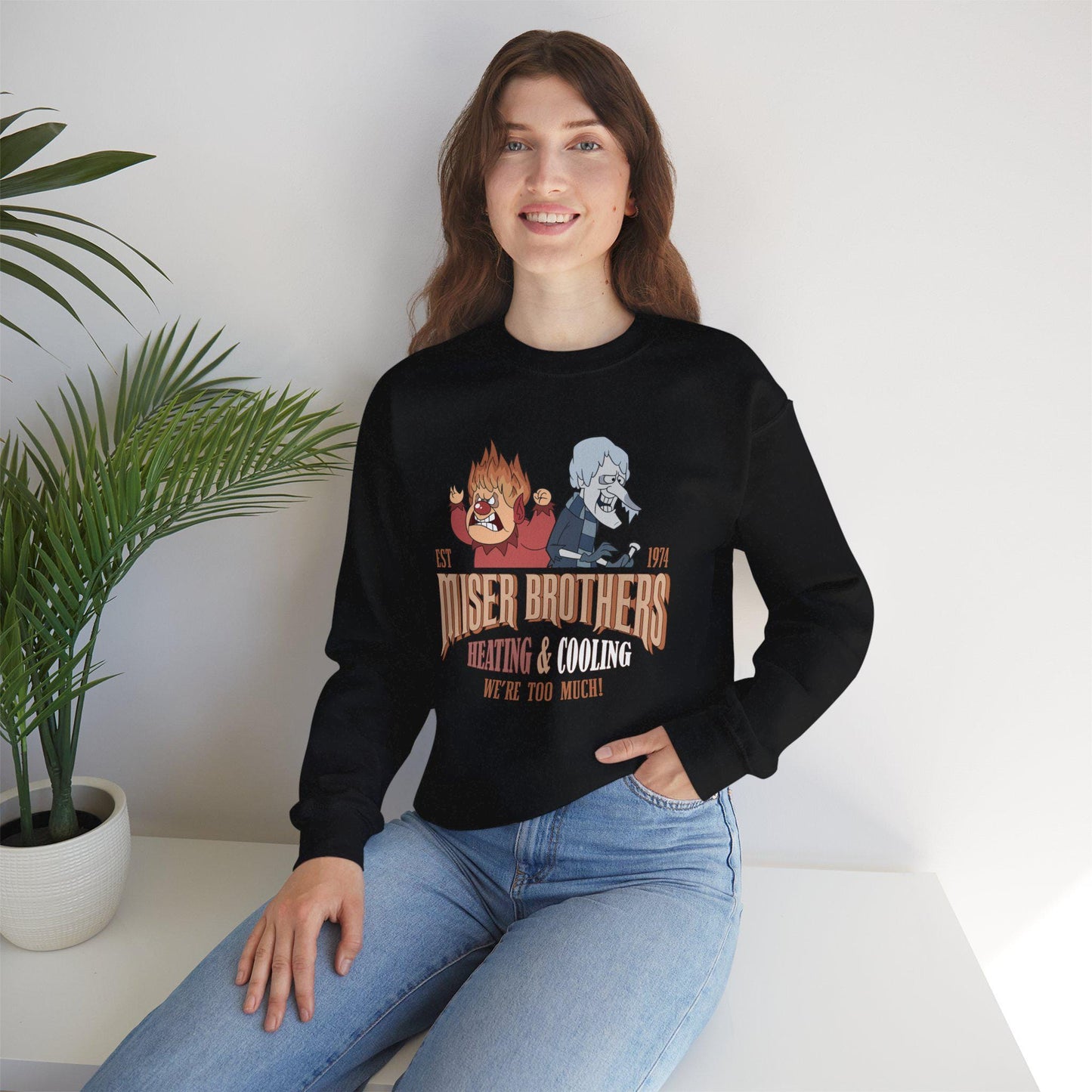 Miser Brothers Heating & Cooling Sweatshirt | Retro Christmas Crewneck