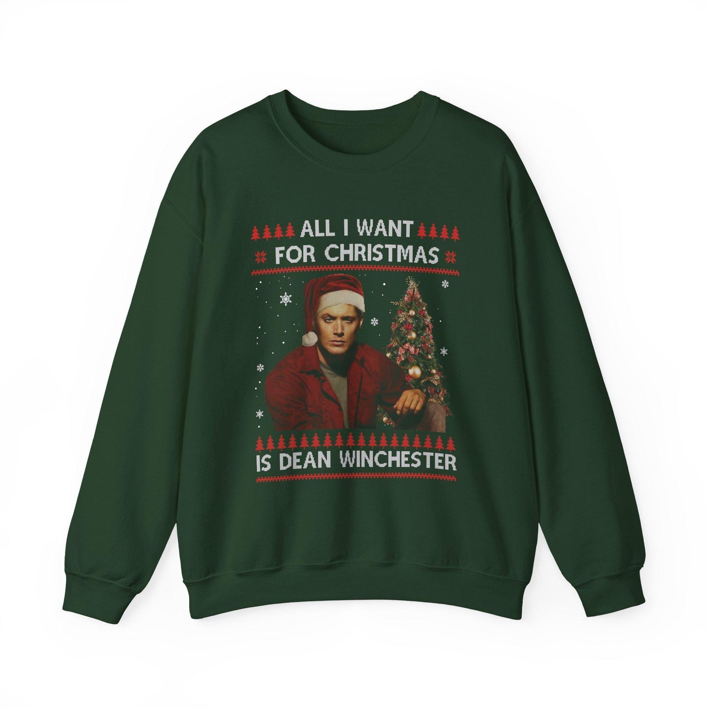 Supernatural Dean Winchester Christmas Sweatshirt | All I Want For Christmas Ugly Sweater Shirt