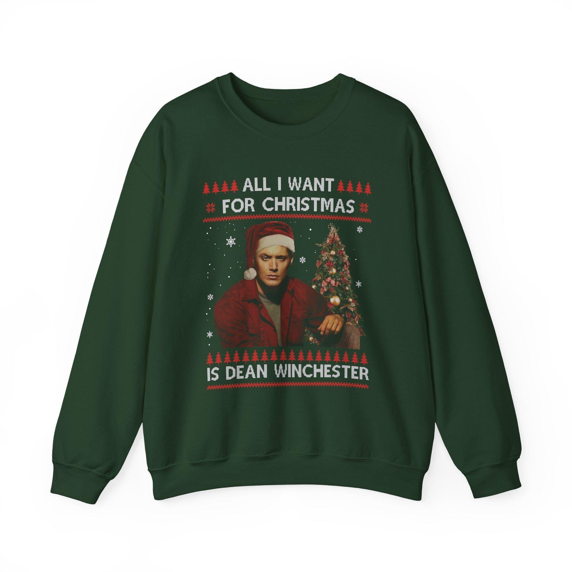 Supernatural Dean Winchester Christmas Sweatshirt | All I Want For Christmas Ugly Sweater Shirt