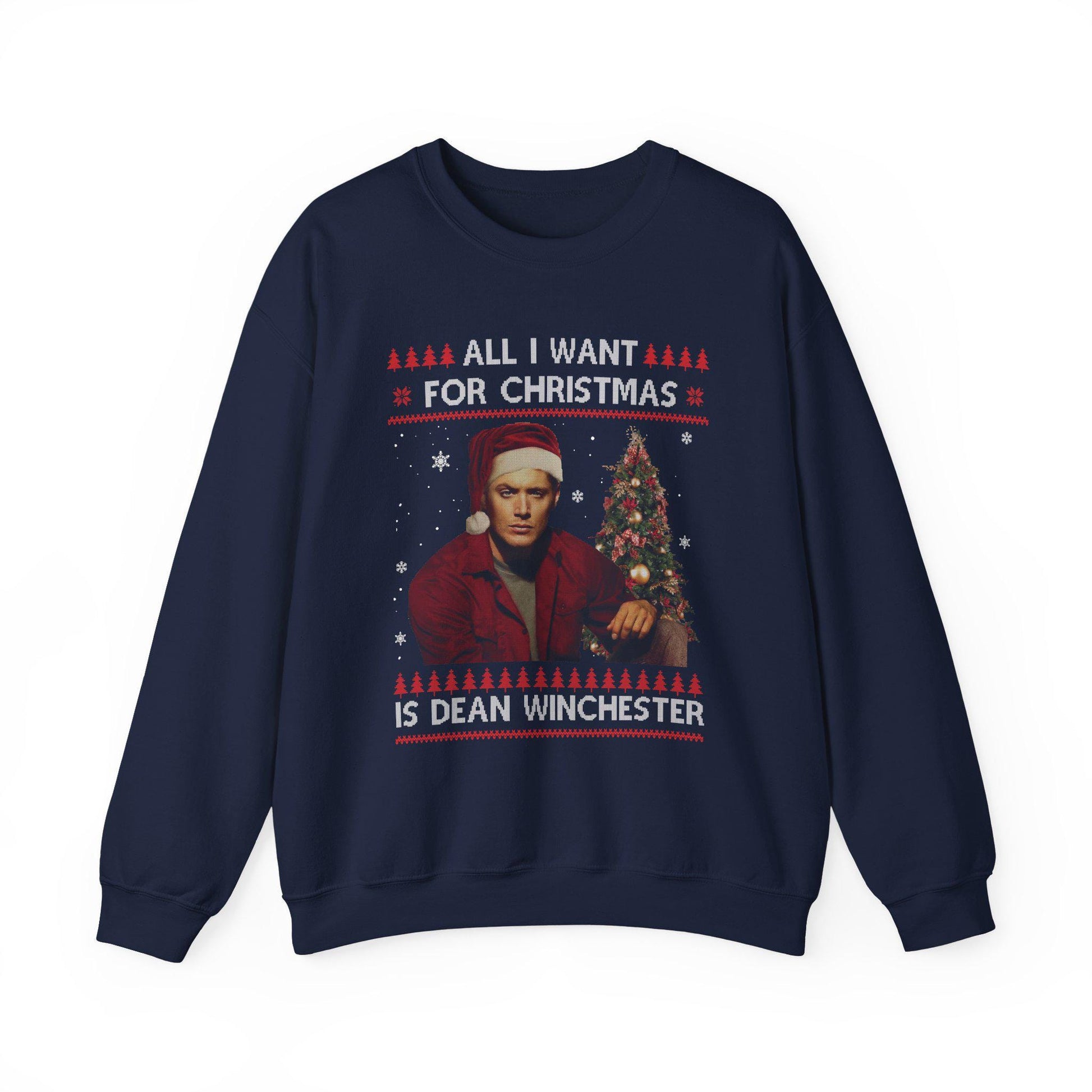 Supernatural Dean Winchester Christmas Sweatshirt | All I Want For Christmas Ugly Sweater Shirt
