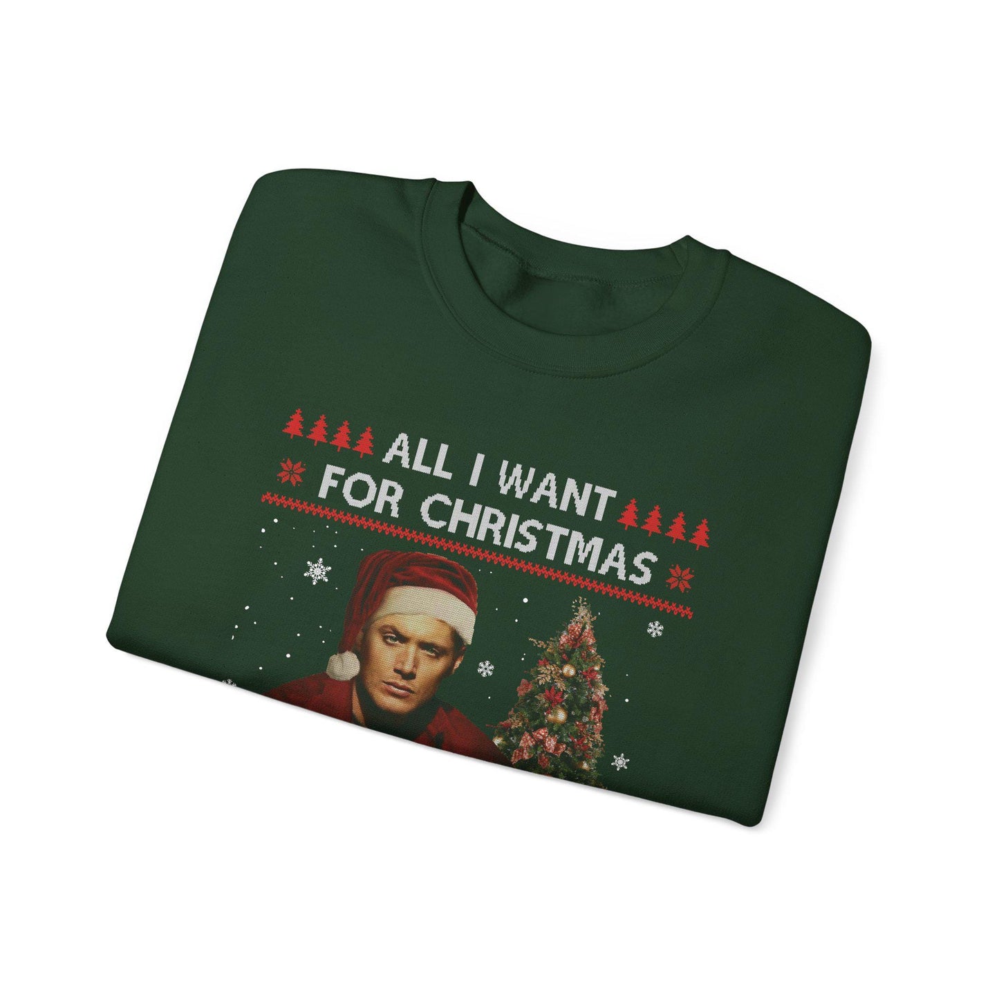 Supernatural Dean Winchester Christmas Sweatshirt | All I Want For Christmas Ugly Sweater Shirt