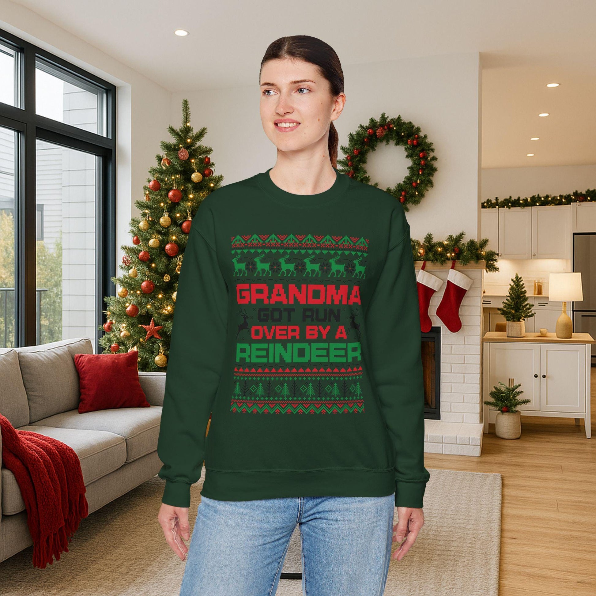 Grandma Got Run Over Sweatshirt | Funny Ugly Christmas Sweater