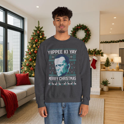 Yippee Ki Yay Sweatshirt | Die Hard Inspired Ugly Christmas Crewneck