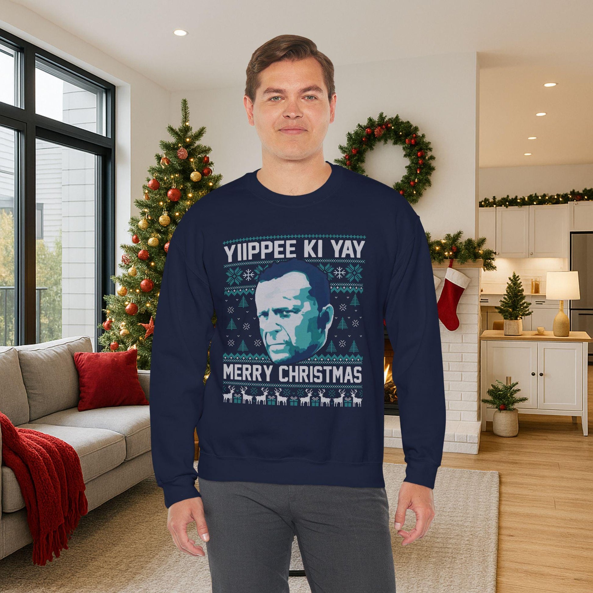 Yippee Ki Yay Sweatshirt | Die Hard Inspired Ugly Christmas Crewneck