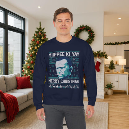 Yippee Ki Yay Sweatshirt | Die Hard Inspired Ugly Christmas Crewneck
