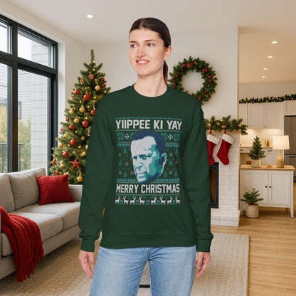 Yippee Ki Yay Sweatshirt | Die Hard Inspired Ugly Christmas Crewneck