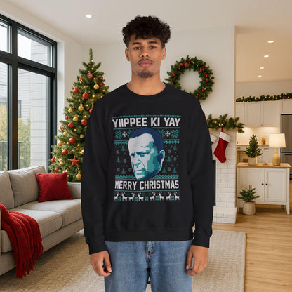 Yippee Ki Yay Sweatshirt | Die Hard Inspired Ugly Christmas Crewneck
