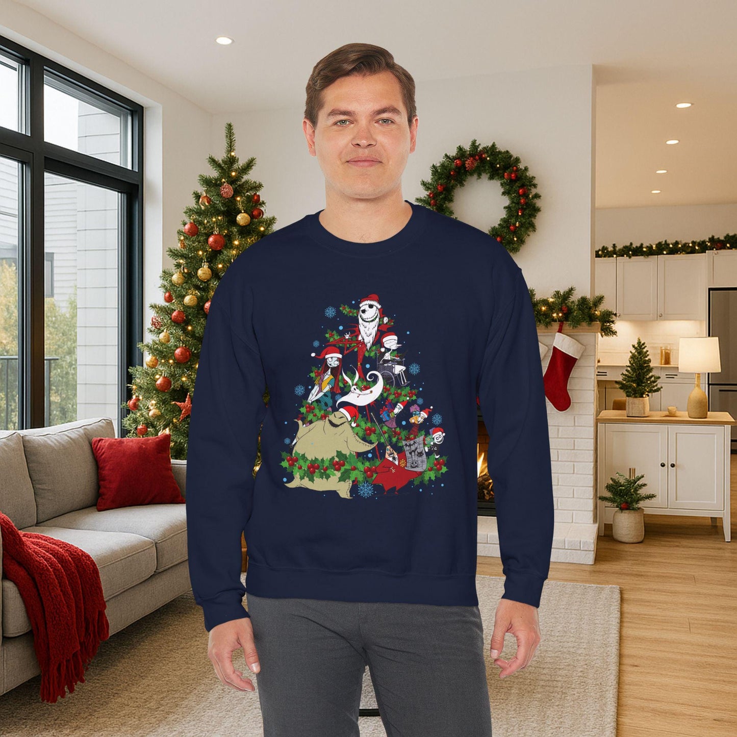Nightmare Before Christmas Tree Sweatshirt | Spooky Holiday Sweater