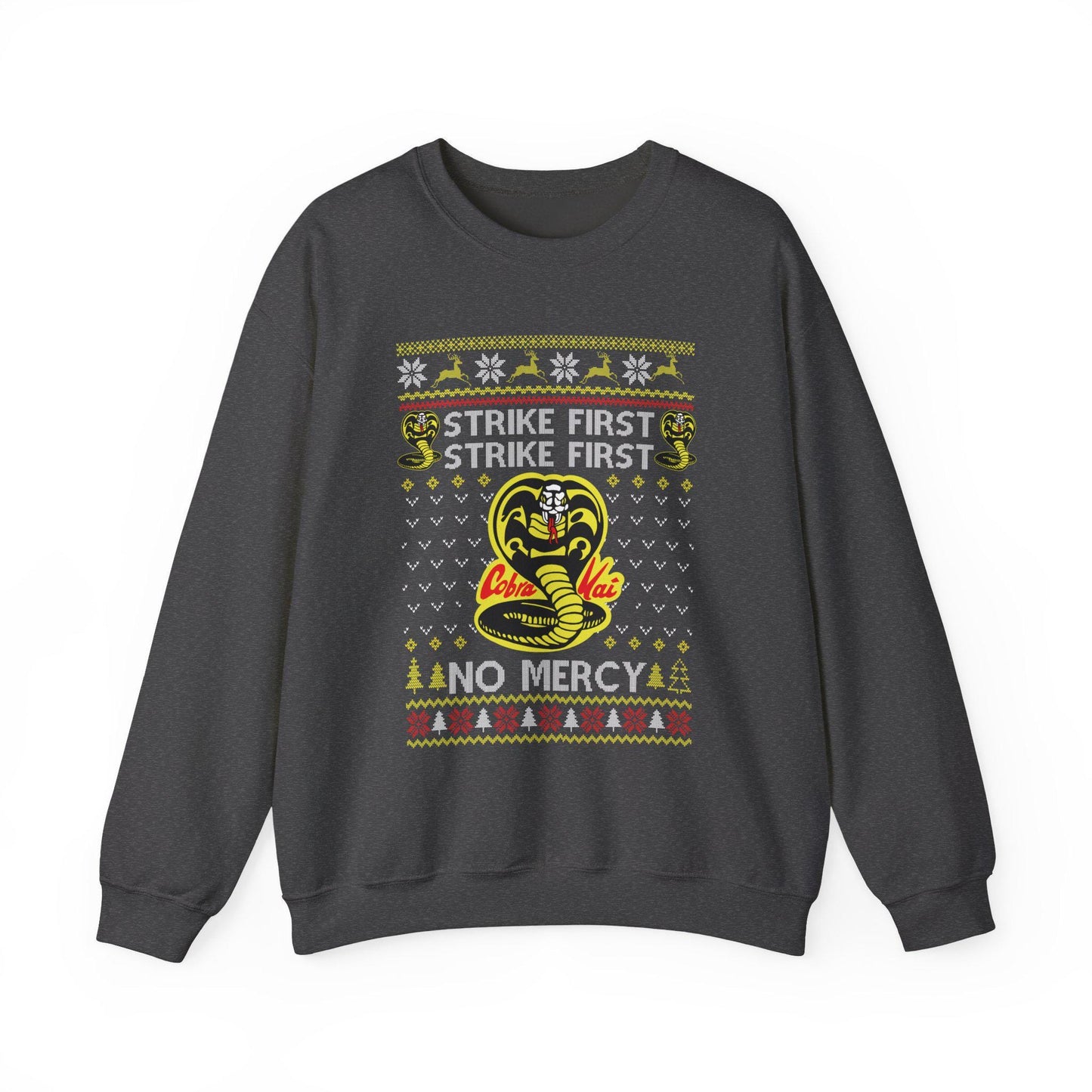 Cobra Kai Ugly Christmas Sweatshirt | Strike First, No Mercy