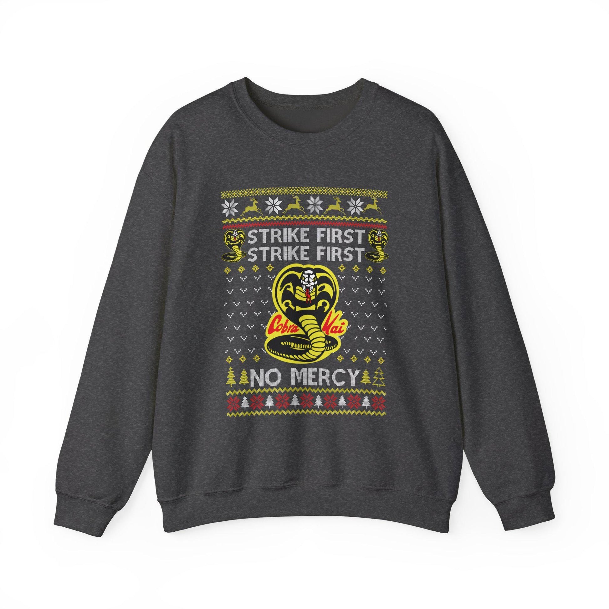 Cobra Kai Ugly Christmas Sweatshirt | Strike First, No Mercy