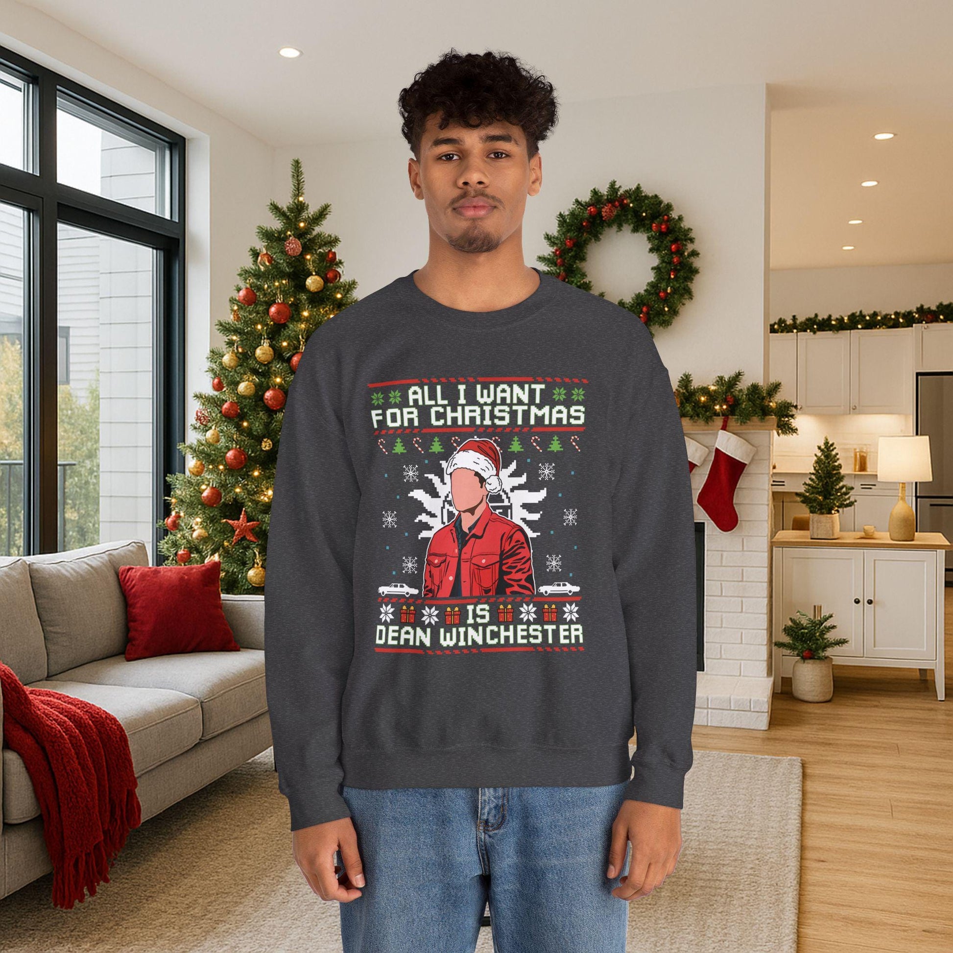 Dean Winchester Christmas Sweatshirt | Supernatural Ugly Sweater