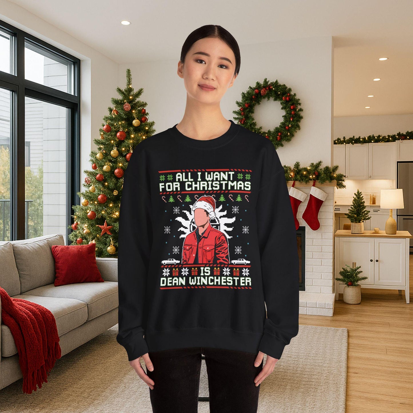 Dean Winchester Christmas Sweatshirt | Supernatural Ugly Sweater