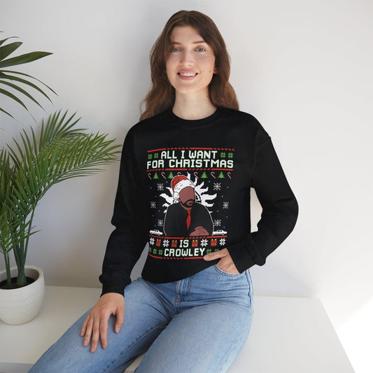 Crowley Christmas Sweatshirt | Supernatural Inspired Ugly Sweater