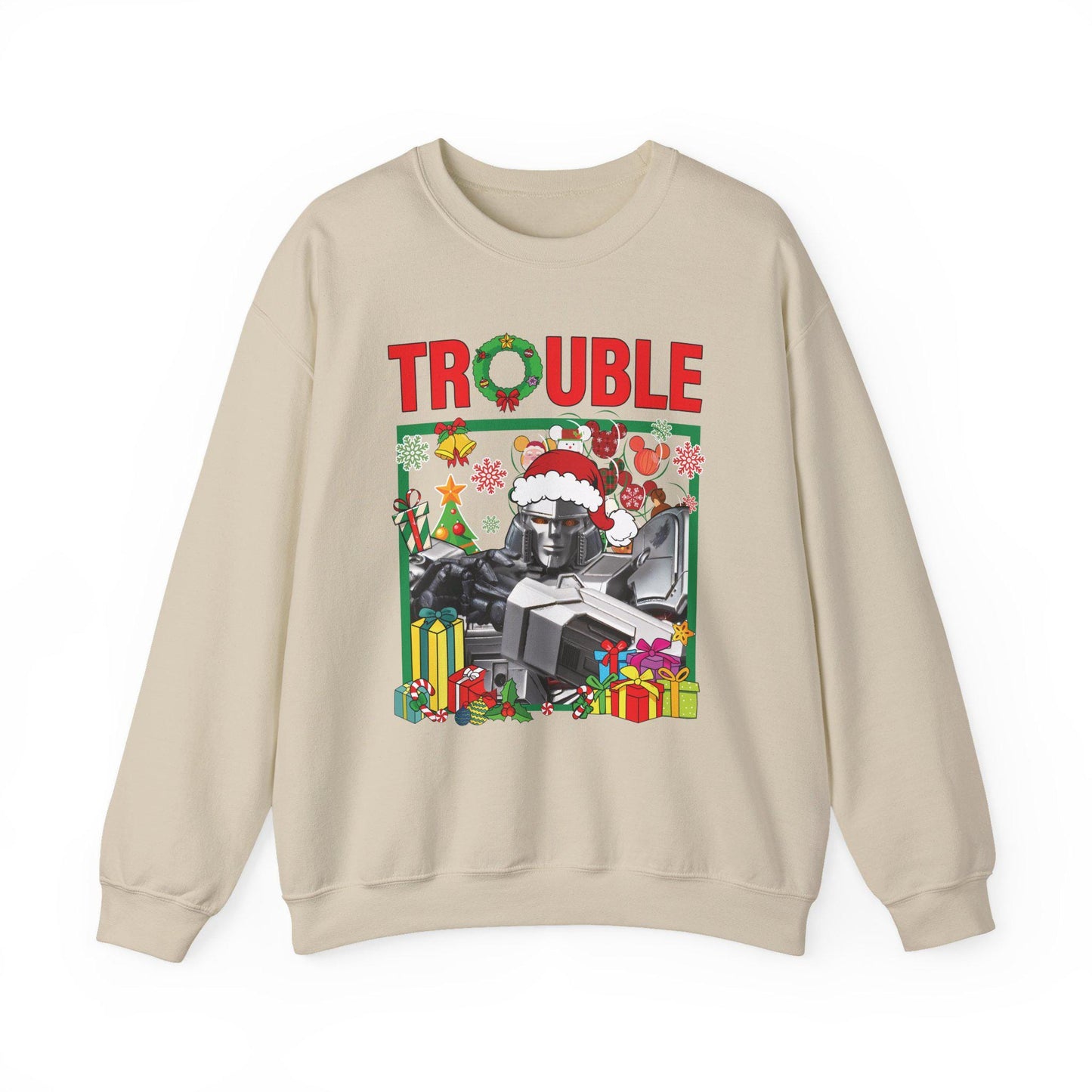 Trouble Megatron Inspired Christmas Sweatshirt | Transformers Villain Holiday Top