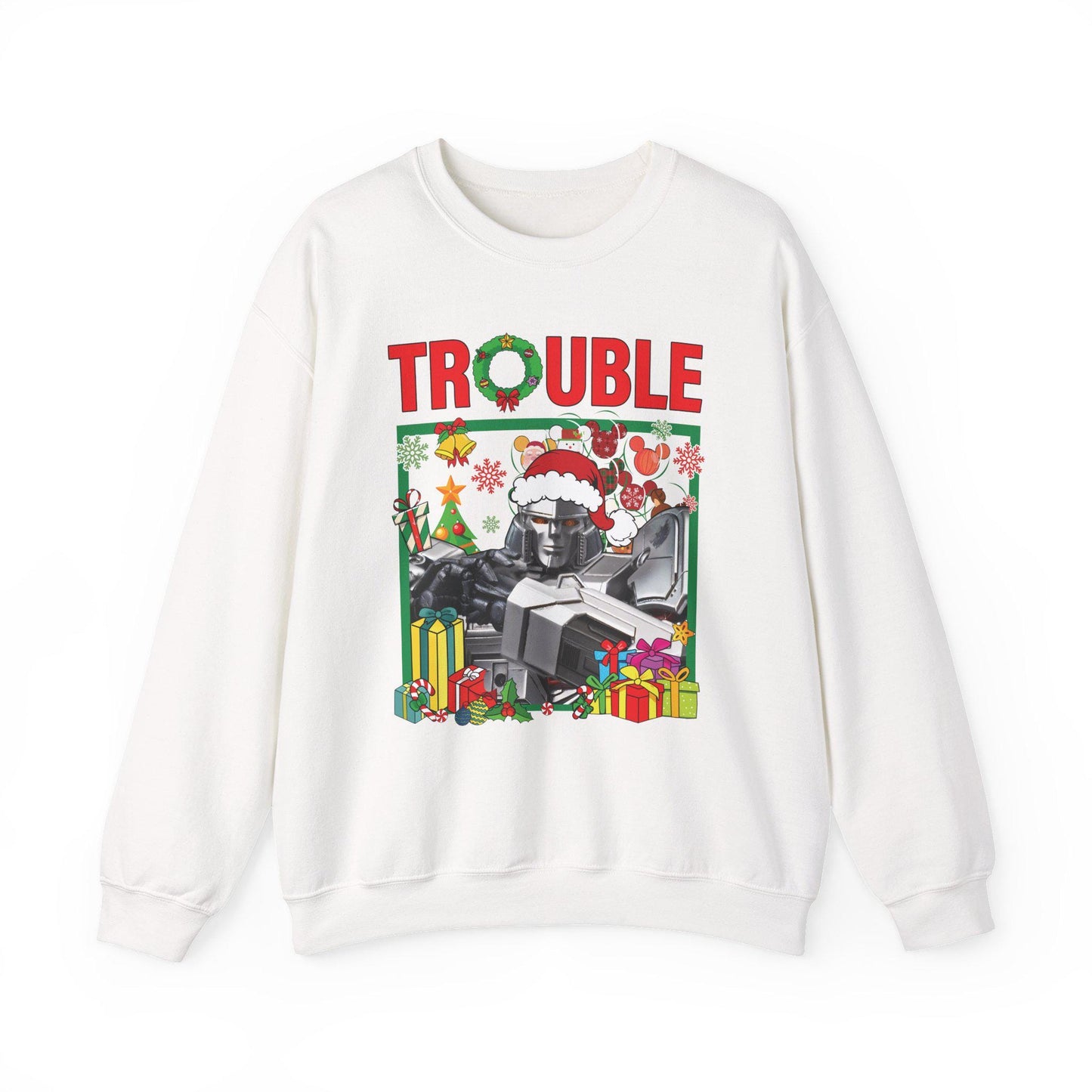 Trouble Megatron Inspired Christmas Sweatshirt | Transformers Villain Holiday Top