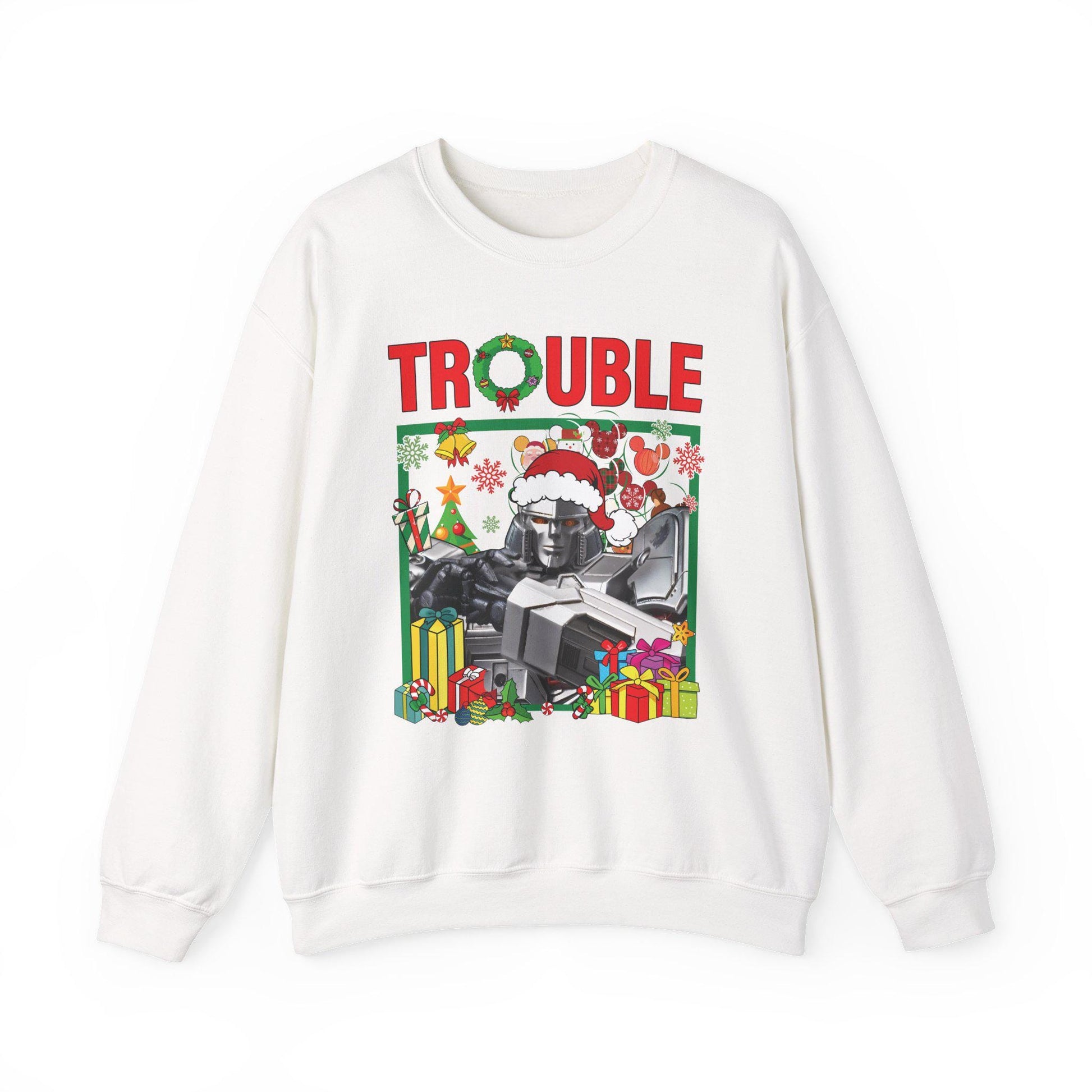 Trouble Megatron Inspired Christmas Sweatshirt | Transformers Villain Holiday Top