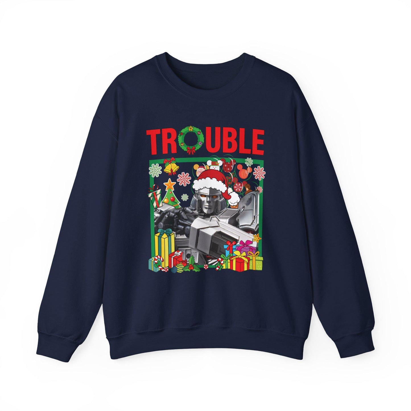 Trouble Megatron Inspired Christmas Sweatshirt | Transformers Villain Holiday Top