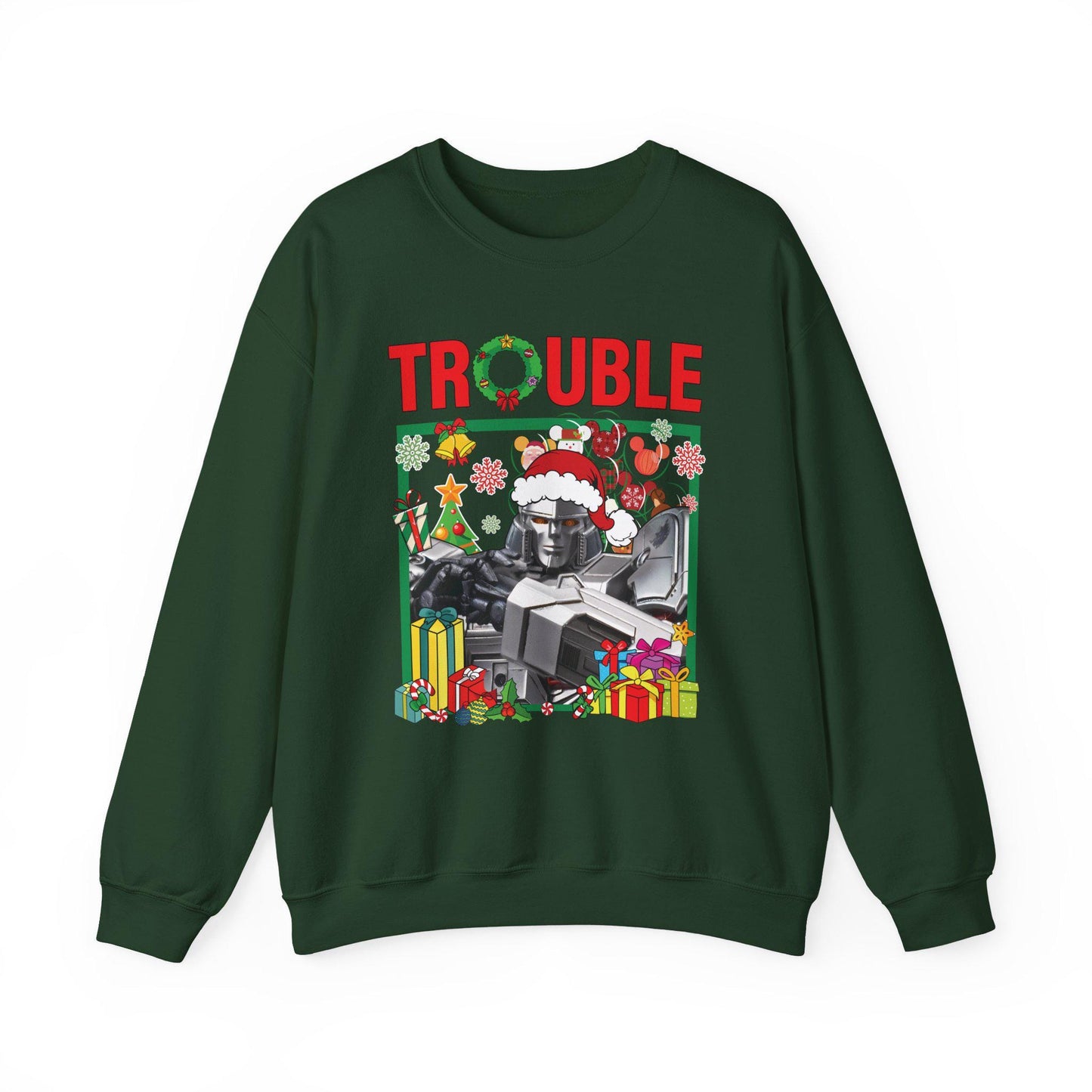 Trouble Megatron Inspired Christmas Sweatshirt | Transformers Villain Holiday Top