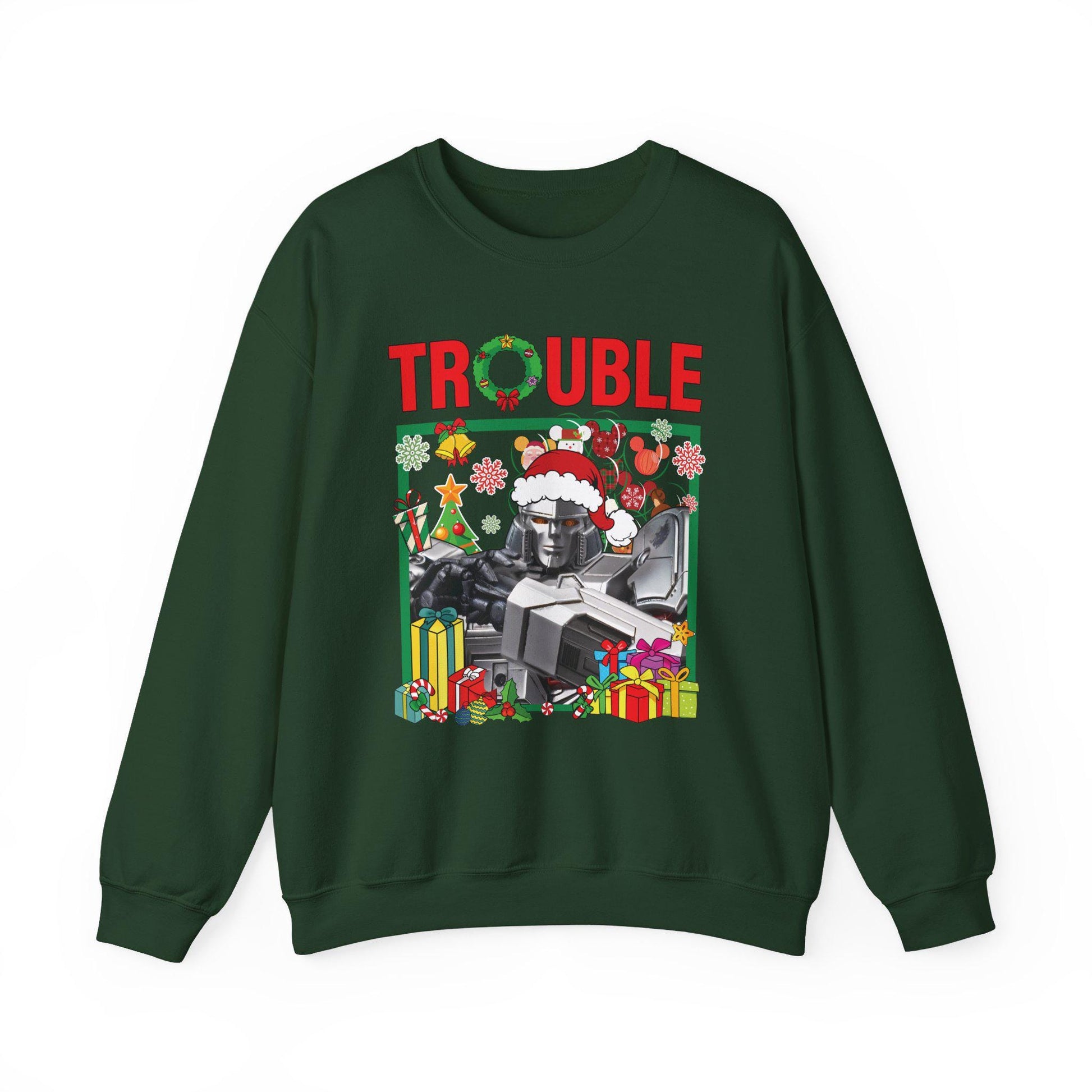 Trouble Megatron Inspired Christmas Sweatshirt | Transformers Villain Holiday Top