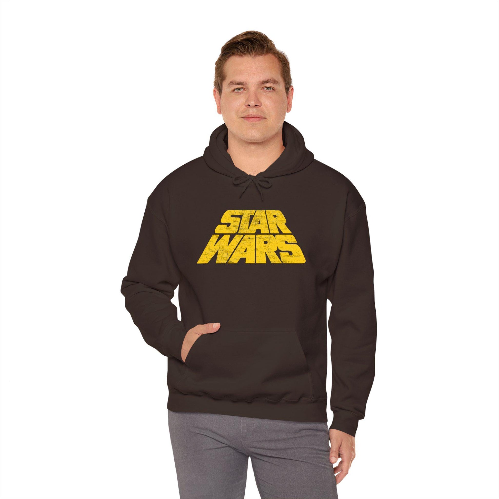 Vintage Distressed Star Wars Logo Fleece Pullover Hoodie