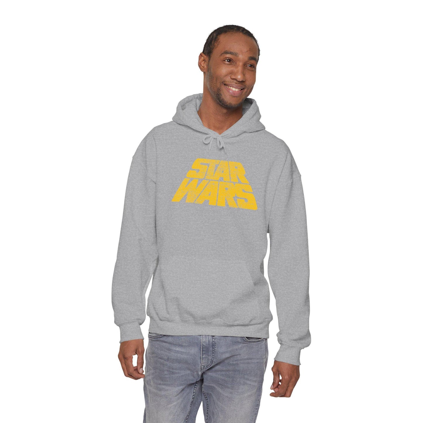 Vintage Distressed Star Wars Logo Fleece Pullover Hoodie