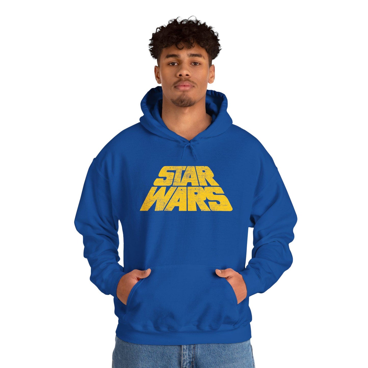 Vintage Distressed Star Wars Logo Fleece Pullover Hoodie
