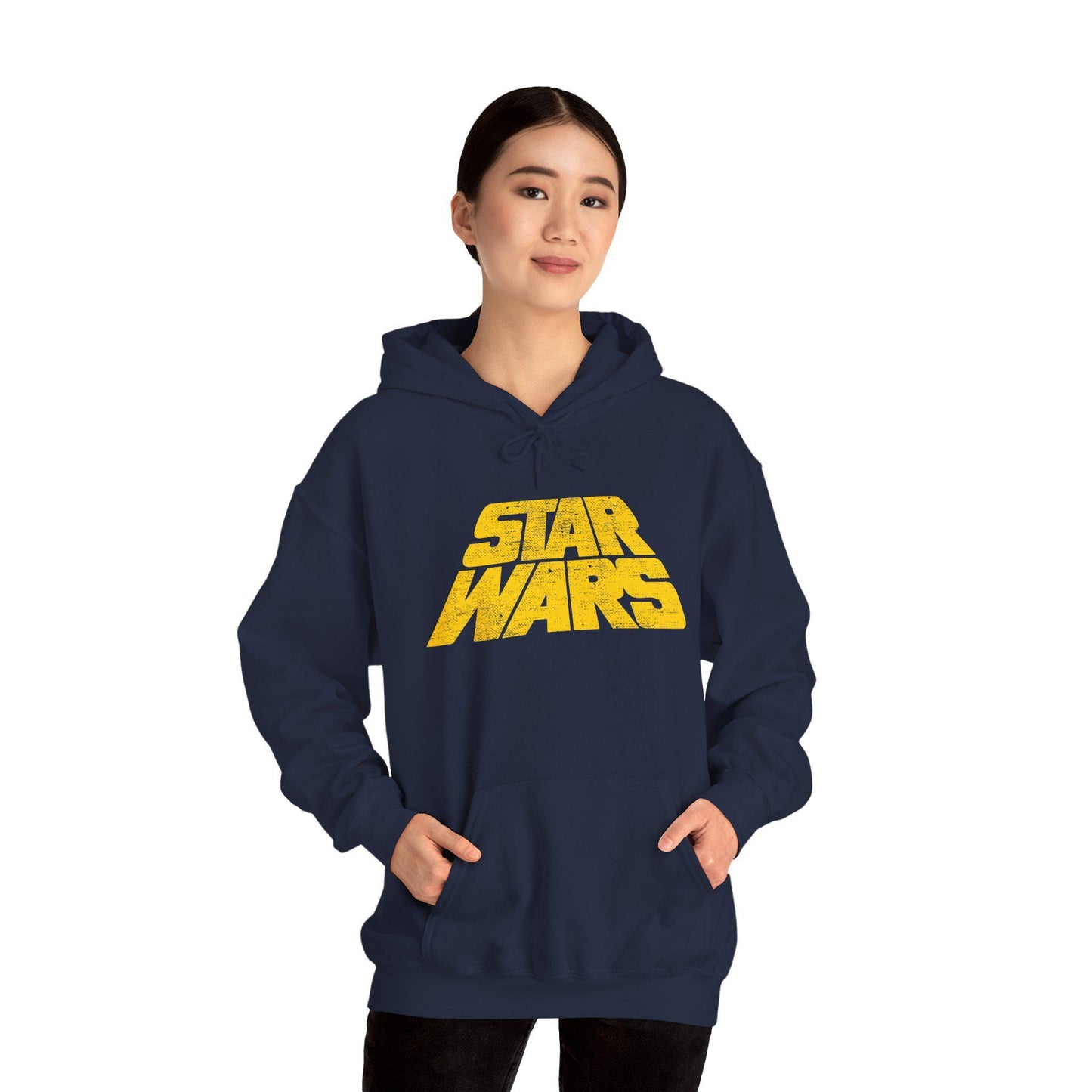 Vintage Distressed Star Wars Logo Fleece Pullover Hoodie