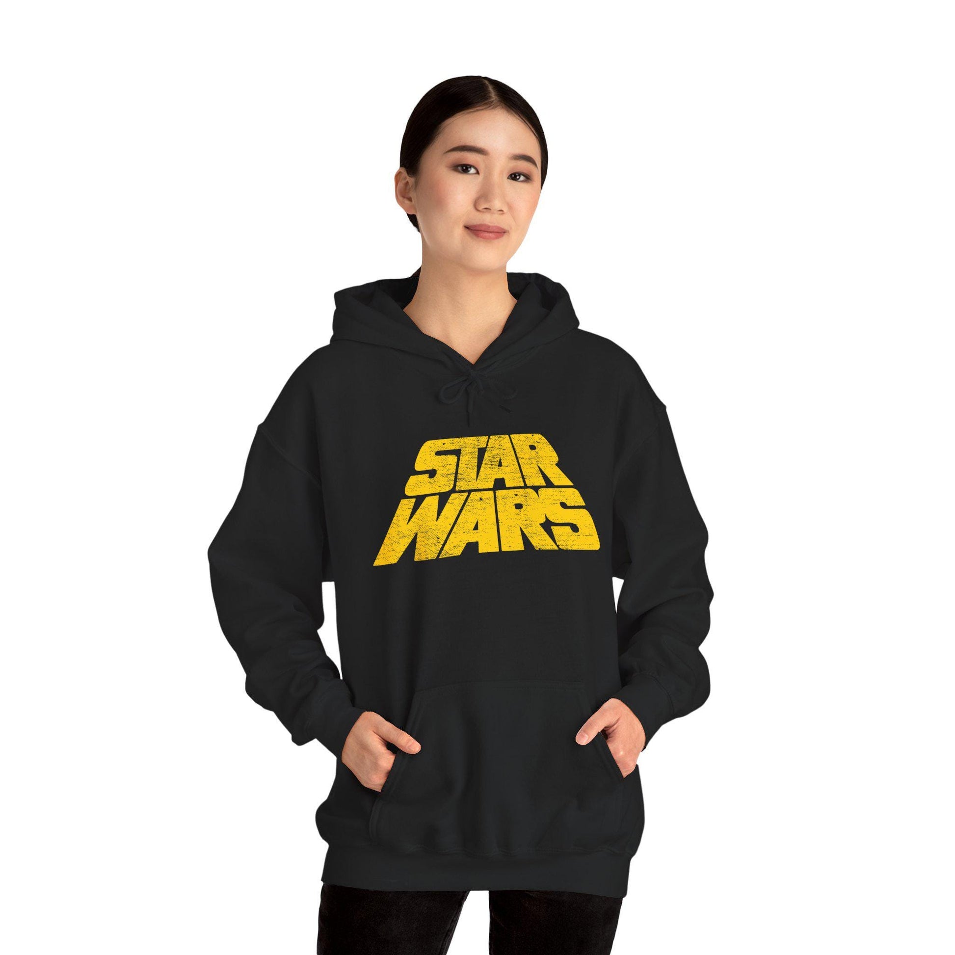 Vintage Distressed Star Wars Logo Fleece Pullover Hoodie