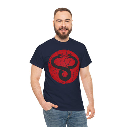 Mumra Serpent Emblem Tee | Distressed 80s Cartoon Villain Shirt