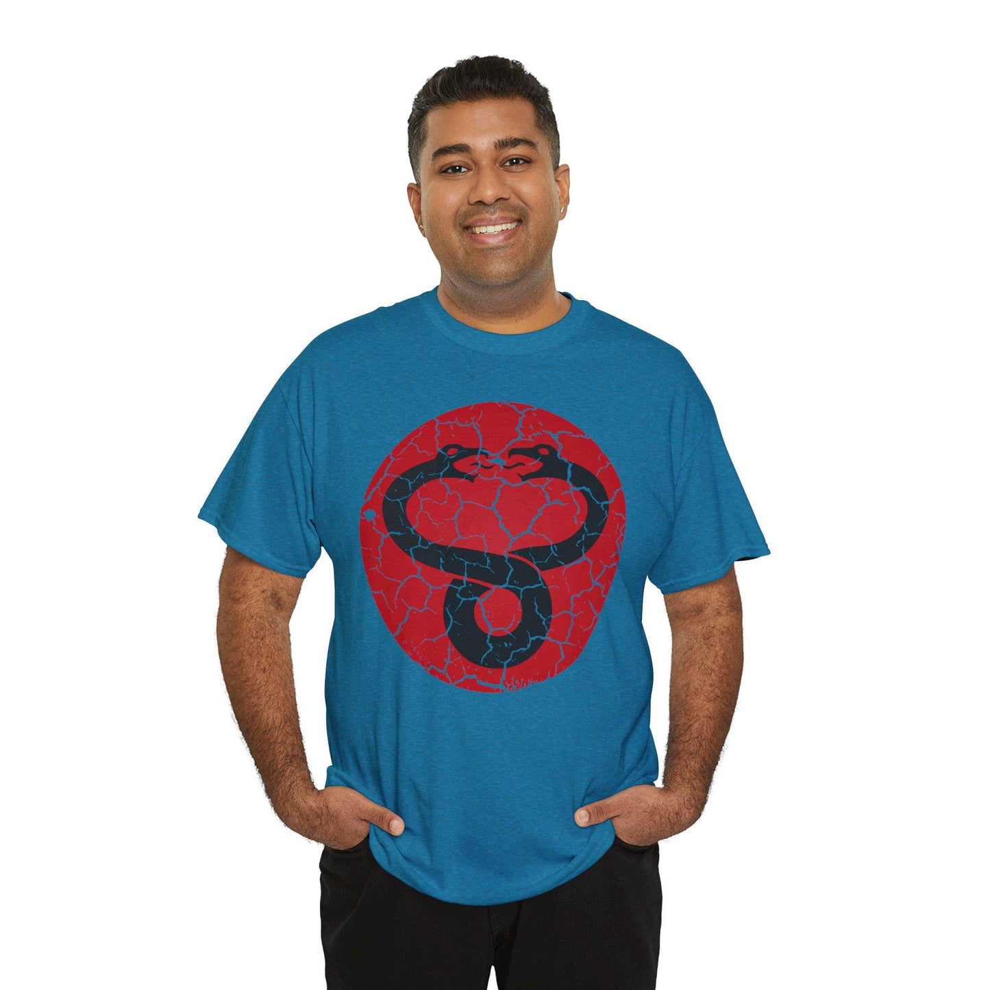 Mumra Serpent Emblem Tee | Distressed 80s Cartoon Villain Shirt