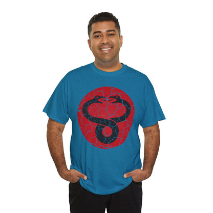 Mumra Serpent Emblem Tee | Distressed 80s Cartoon Villain Shirt