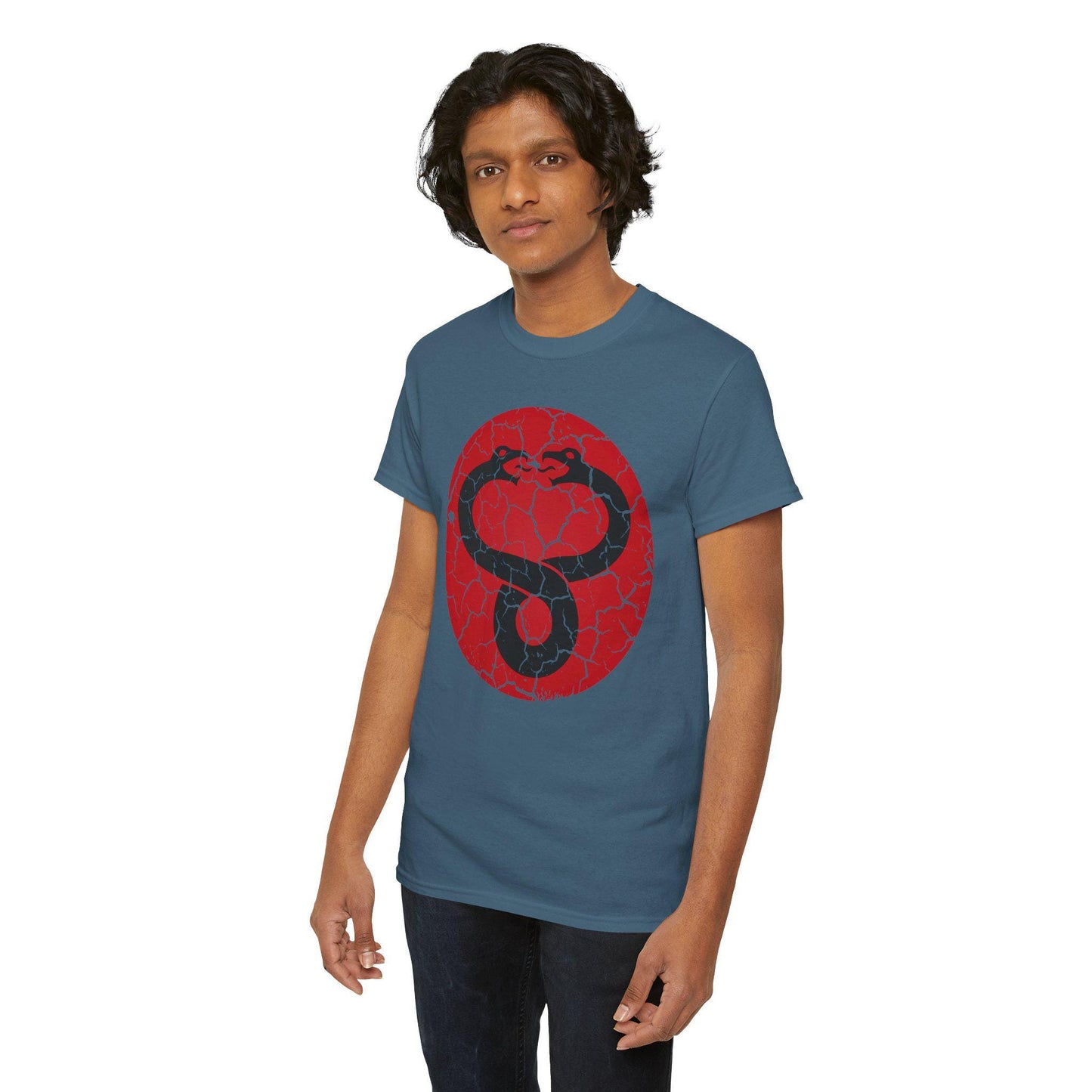 Mumra Serpent Emblem Tee | Distressed 80s Cartoon Villain Shirt