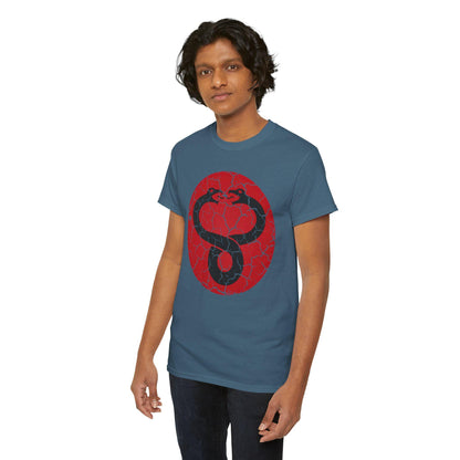 Mumra Serpent Emblem Tee | Distressed 80s Cartoon Villain Shirt