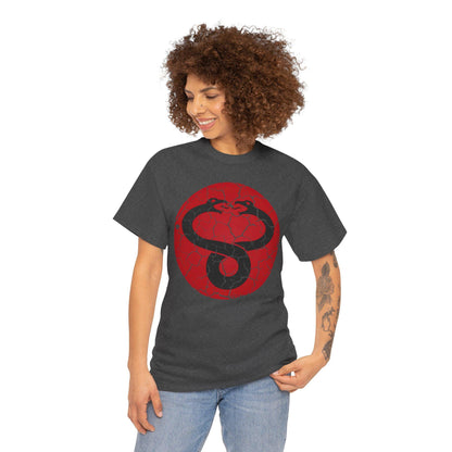 Mumra Serpent Emblem Tee | Distressed 80s Cartoon Villain Shirt
