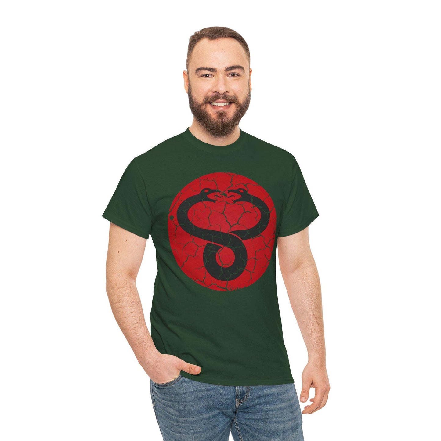 Mumra Serpent Emblem Tee | Distressed 80s Cartoon Villain Shirt