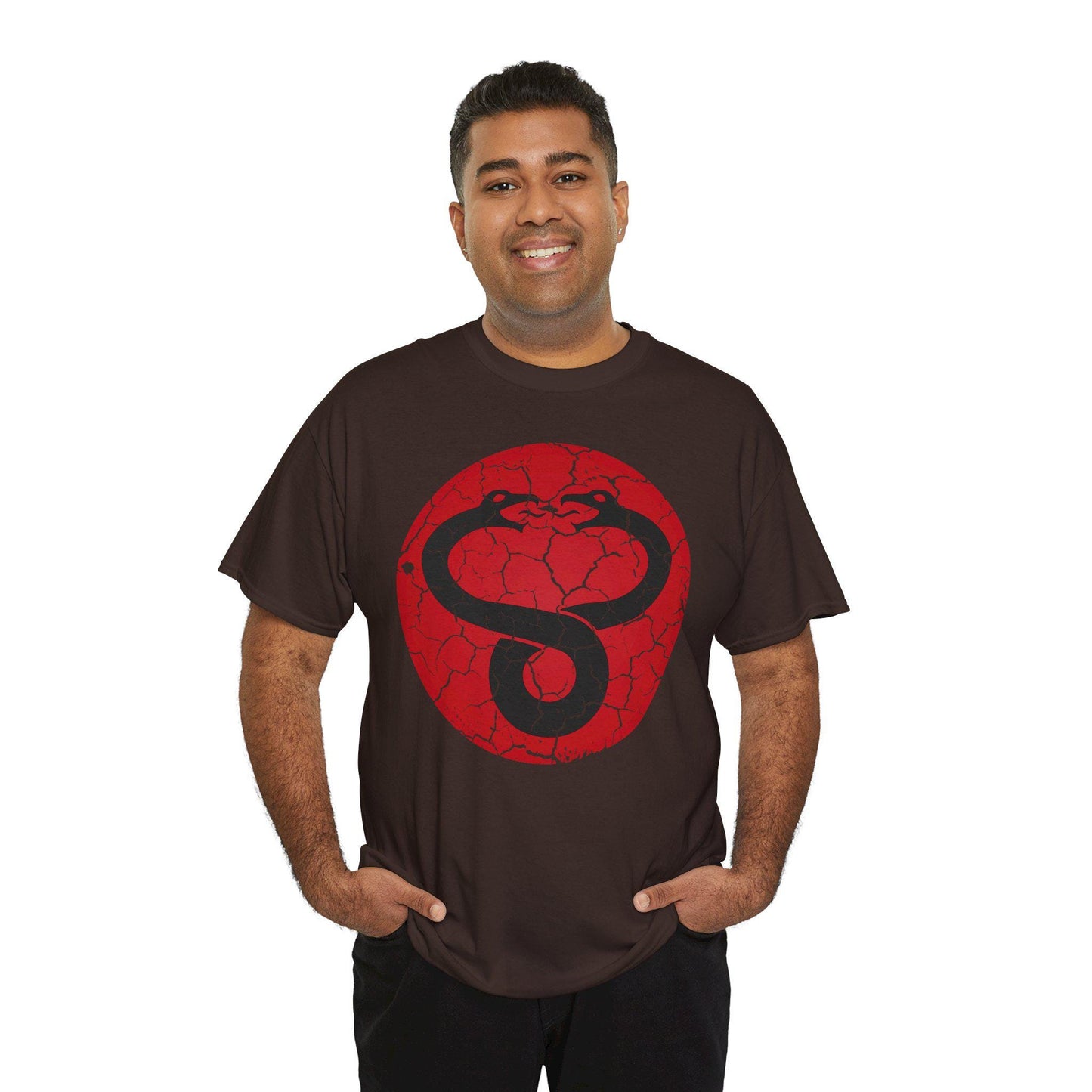 Mumra Serpent Emblem Tee | Distressed 80s Cartoon Villain Shirt