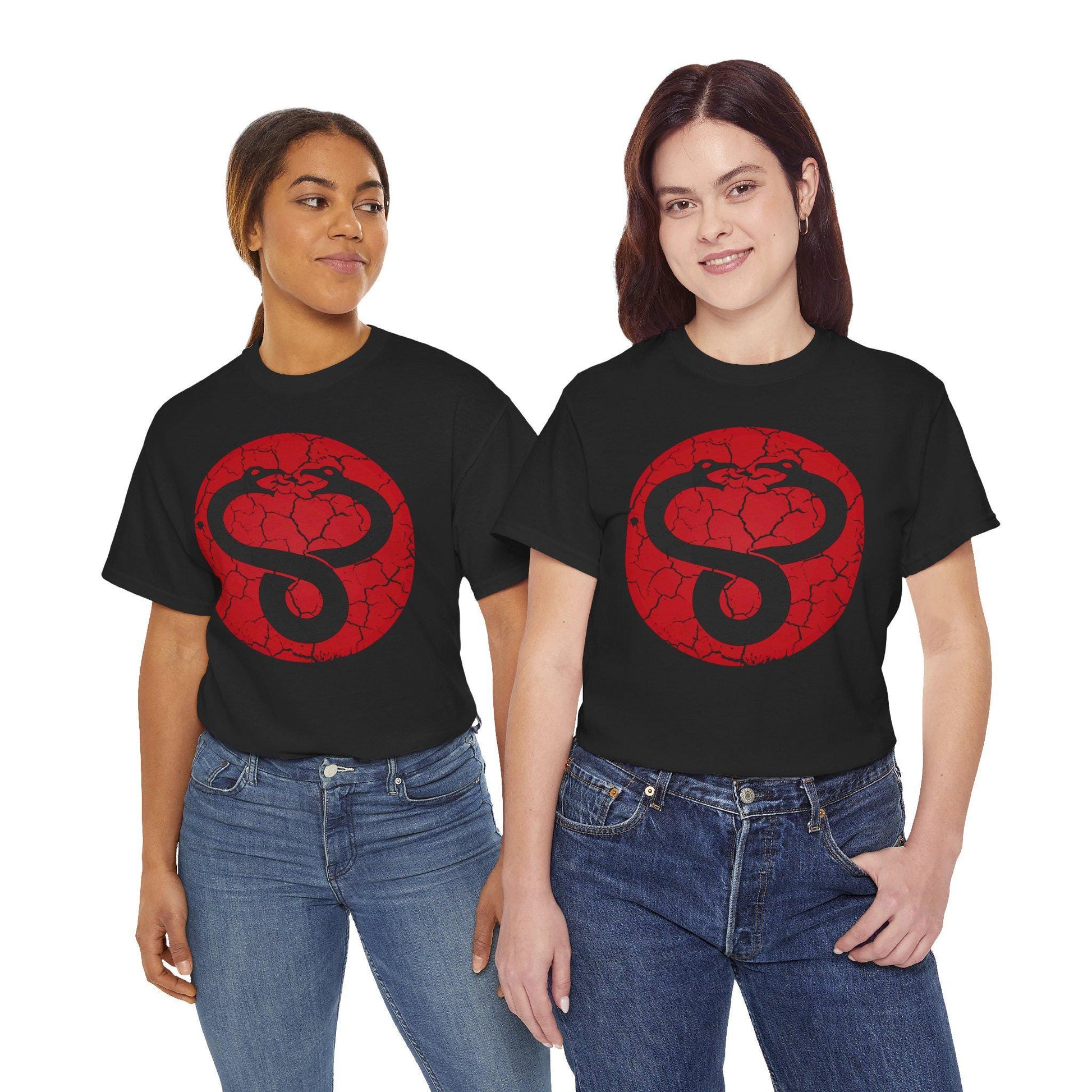Mumra Serpent Emblem Tee | Distressed 80s Cartoon Villain Shirt